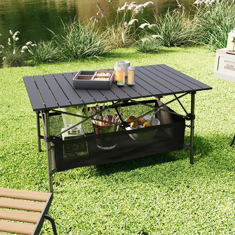 Camping Table Roll-Up Tabletop Adjustable Height