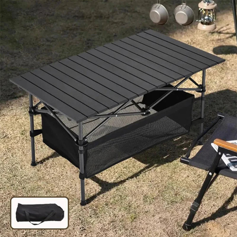 Camping Table Roll-Up Tabletop Adjustable Height