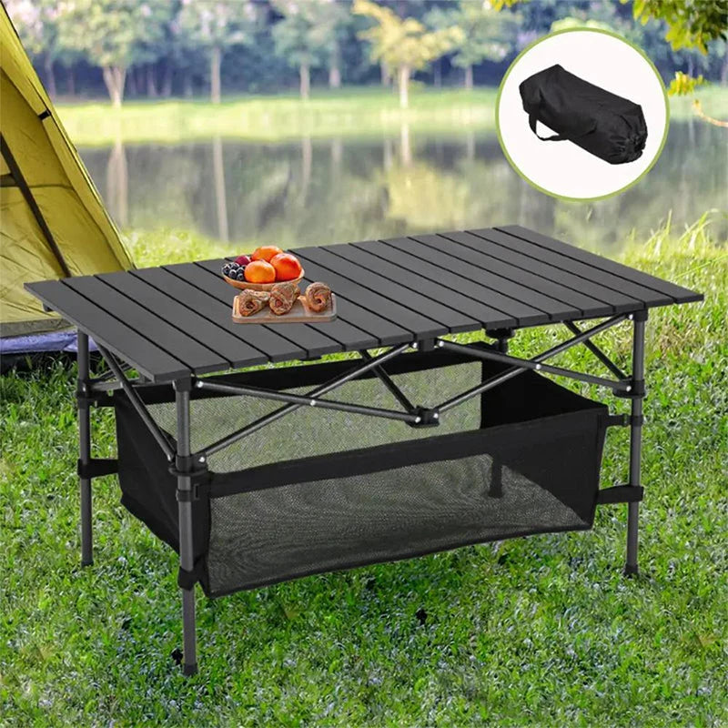 Camping Table Roll-Up Tabletop Adjustable Height