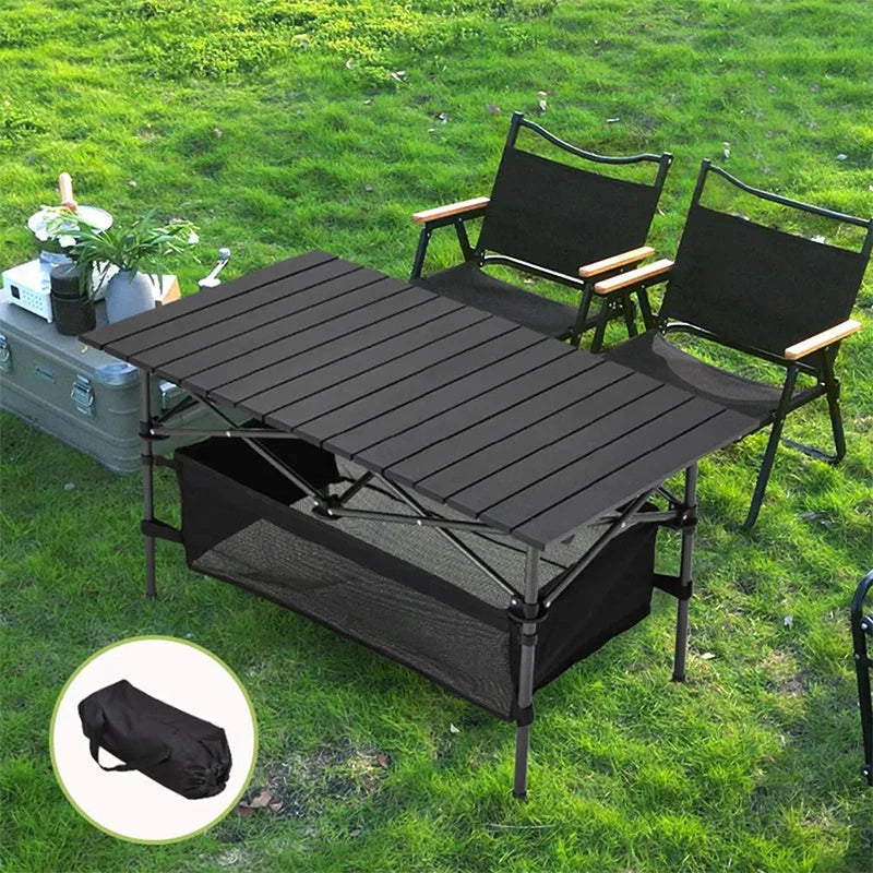 Camping Table Roll-Up Tabletop Adjustable Height