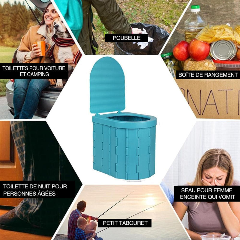 Camping Toilet Foldable Space-Saving Supports 397 Lbs