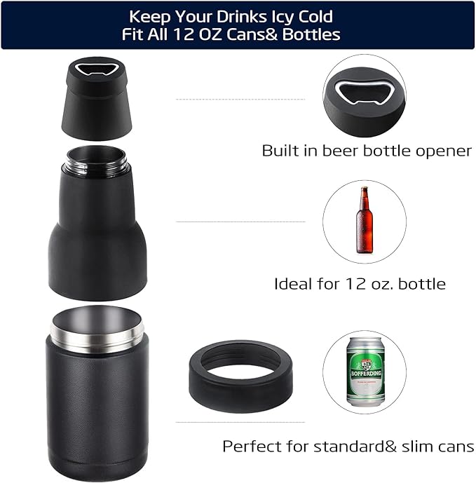 Can & Bottle Sleeve Stainless Steel Vacuum-Insulated