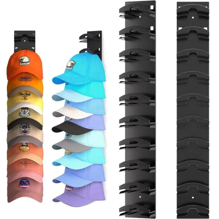 Cap Wall Mount Slim Space-Saving Holds 10 Caps