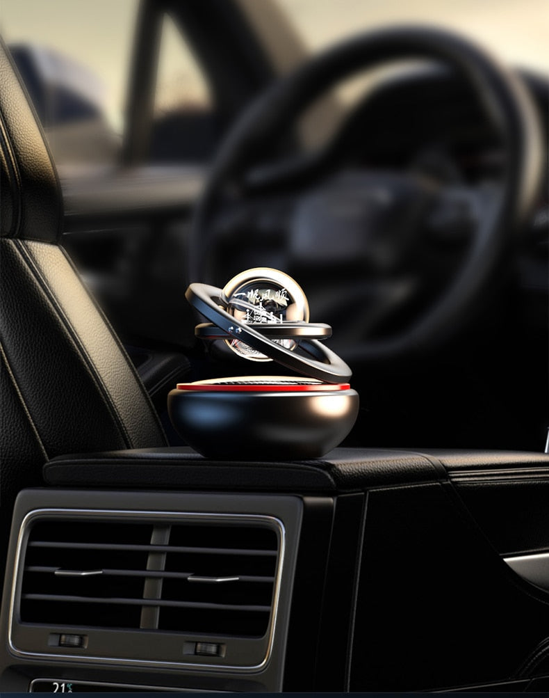 Car Air Freshener Solar-Powered 360° Rotating Fragrance Stone