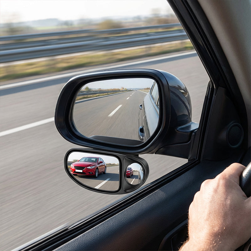 Car Auxiliary Mirror Dual-View HD Glass Weatherproof Mount