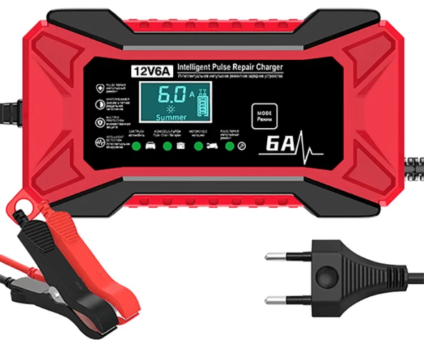 Car Battery Charger Jump Starter Pulse Repair LCD Display