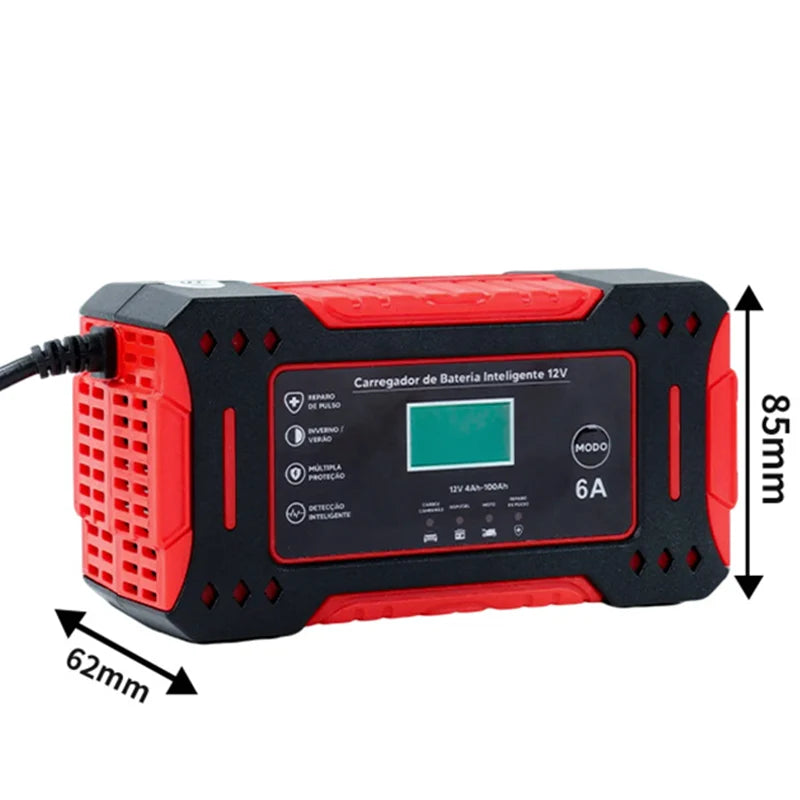 Car Battery Charger Jump Starter Pulse Repair LCD Display