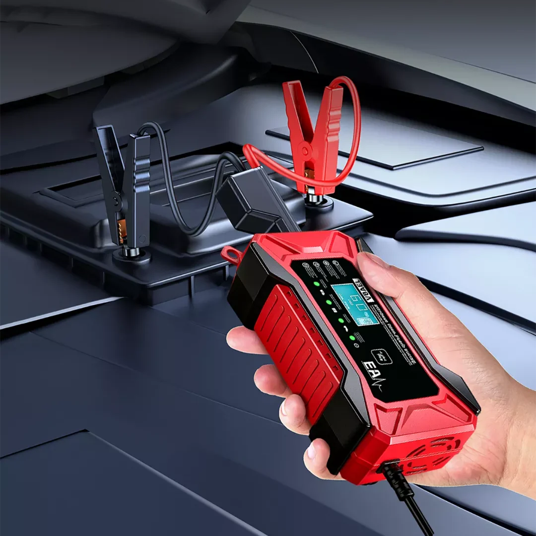 Car Battery Charger Jump Starter Pulse Repair LCD Display