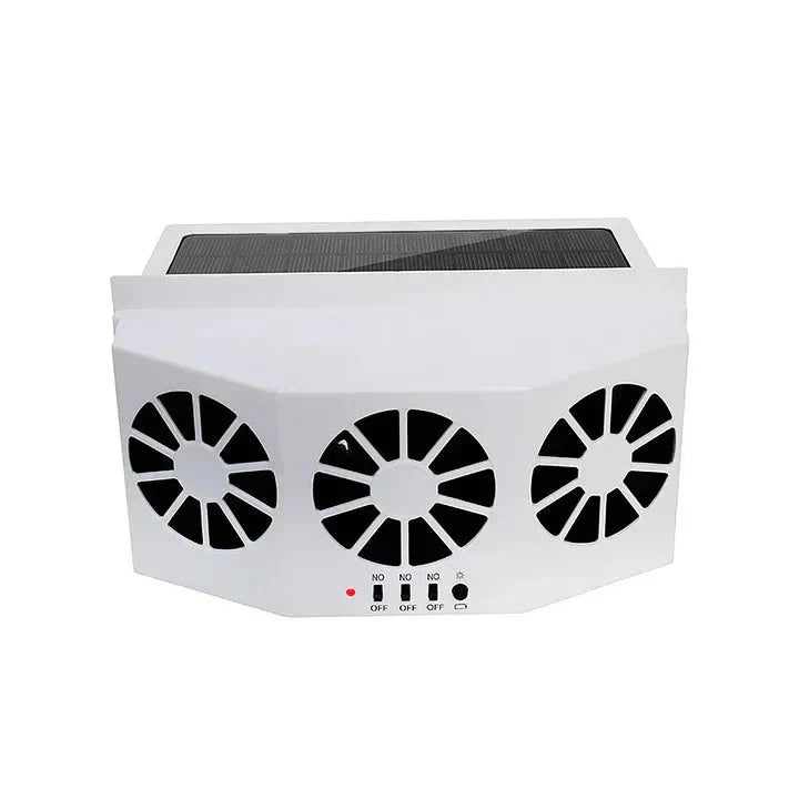 Car Cooling Fan Solar Powered Dual Fans Window Clamp