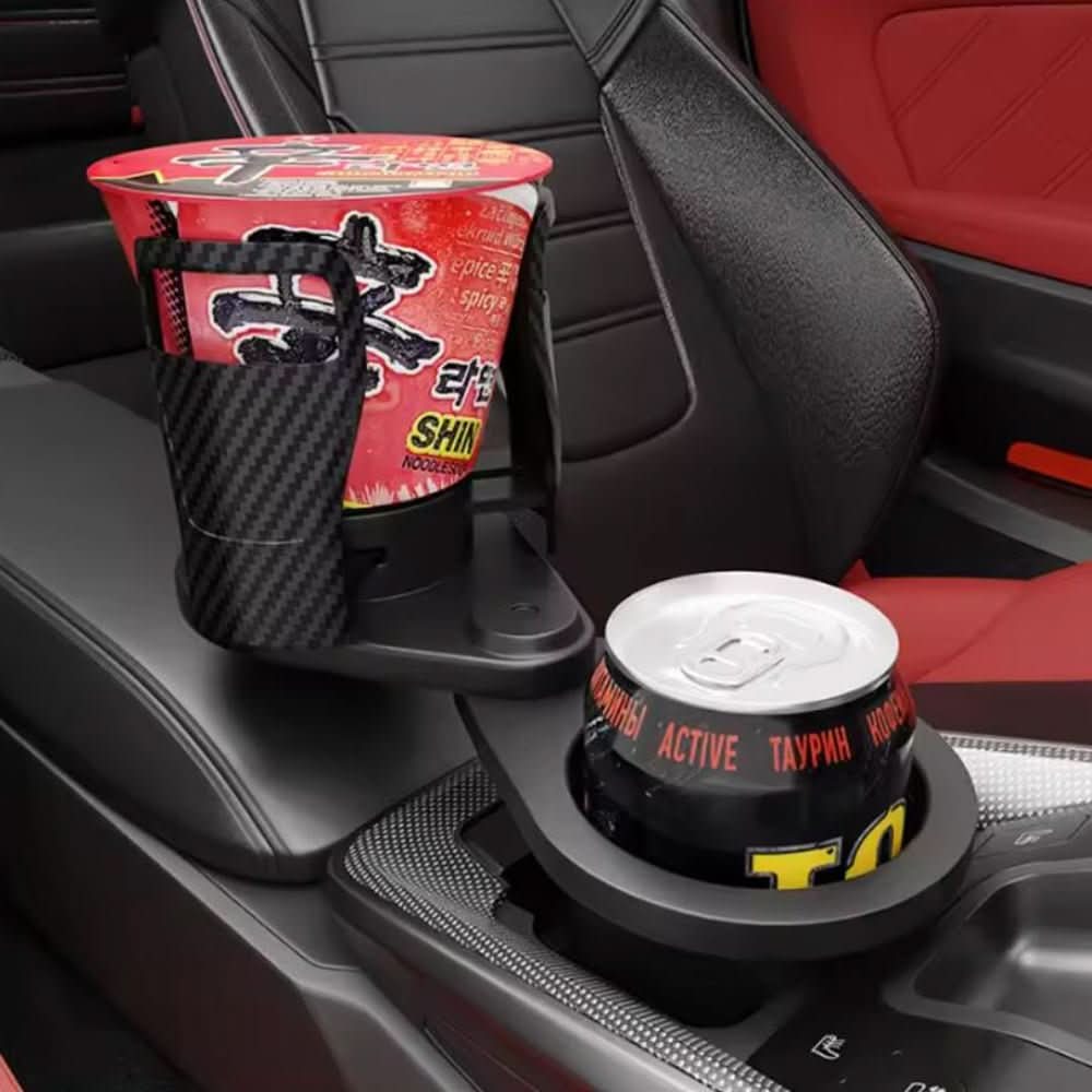 Car Cup Holder 360° Rotating Dual Drink Telescopic Clips