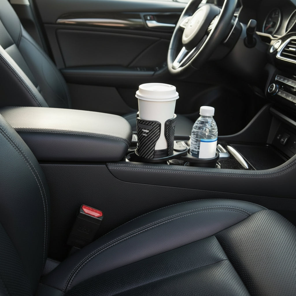 Car Cup Holder 360° Rotating Dual Drink Telescopic Clips