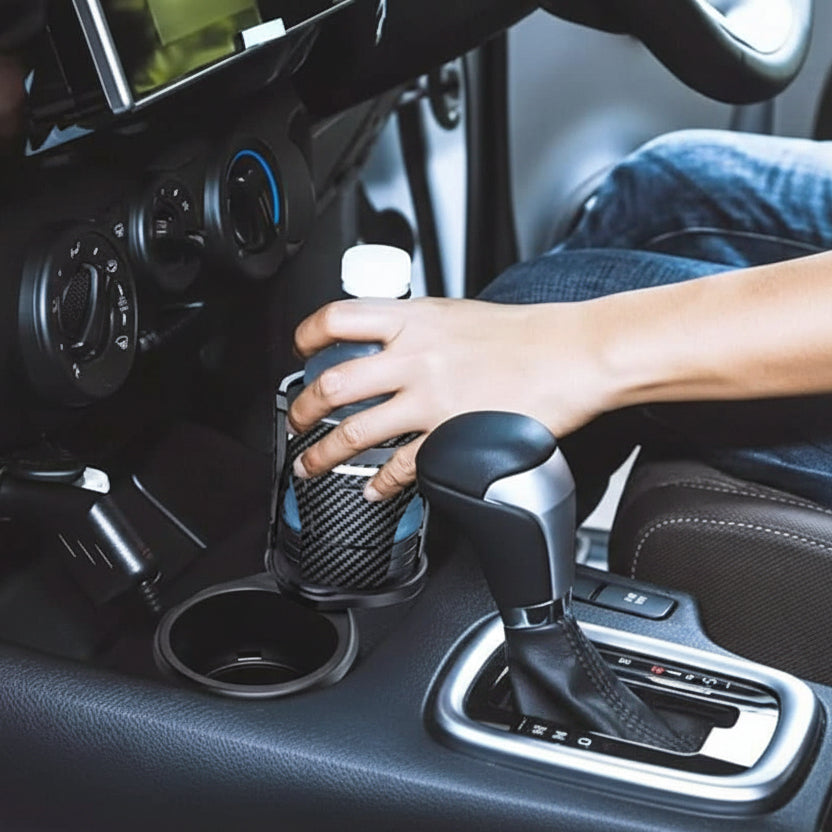 Car Cup Holder 360° Rotating Dual Drink Telescopic Clips