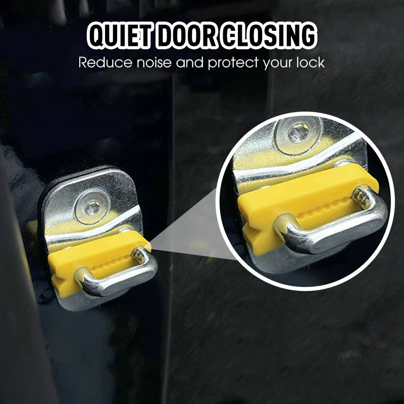 Car Door Lock Pads Silicone Noise-Reducing Tool-Free 4-Pack
