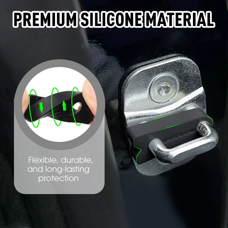 Car Door Lock Pads Silicone Noise-Reducing Tool-Free 4-Pack