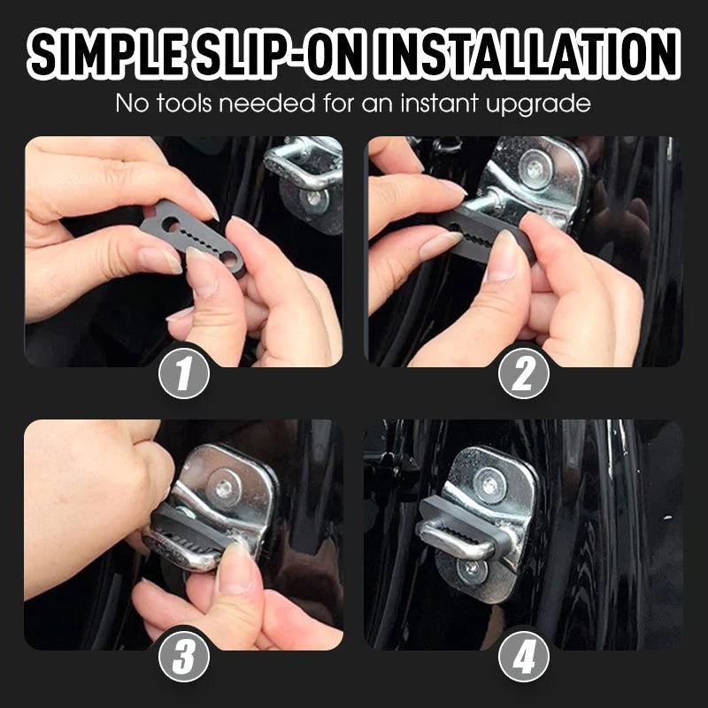 Car Door Lock Pads Silicone Noise-Reducing Tool-Free 4-Pack