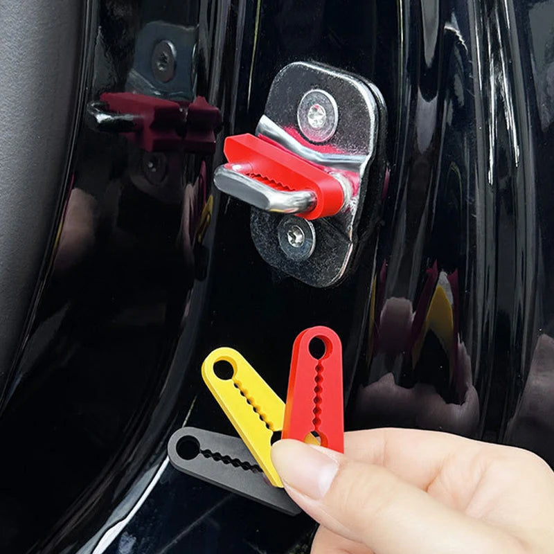 Car Door Lock Pads Silicone Noise-Reducing Tool-Free 4-Pack