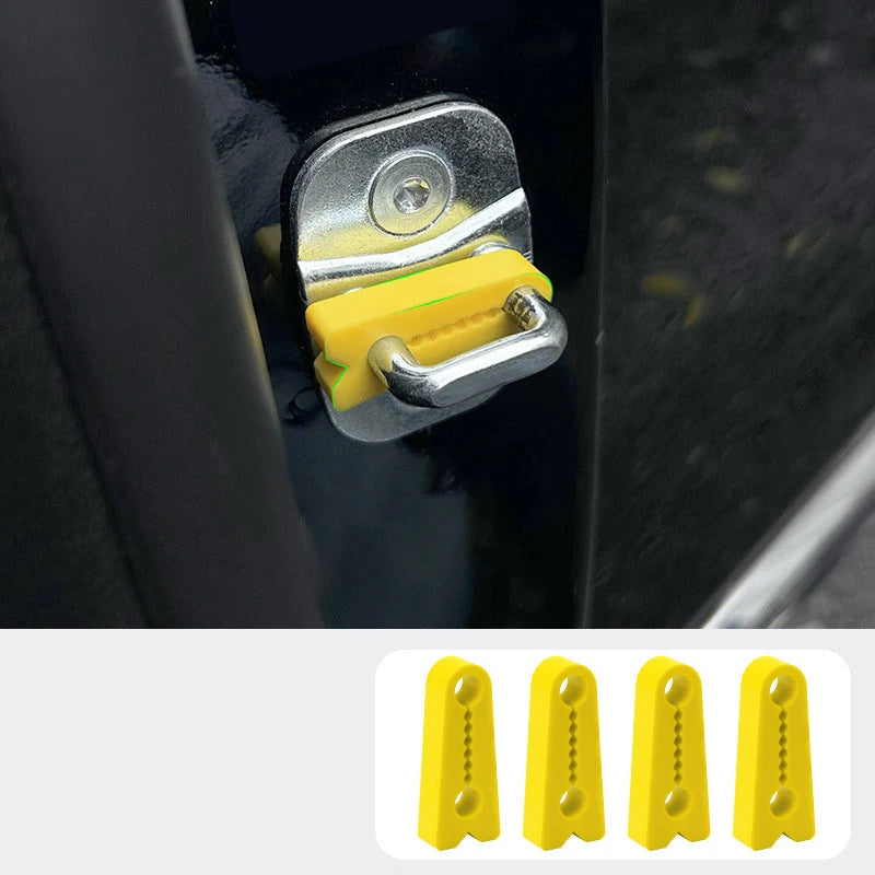 Car Door Lock Pads Silicone Noise-Reducing Tool-Free 4-Pack