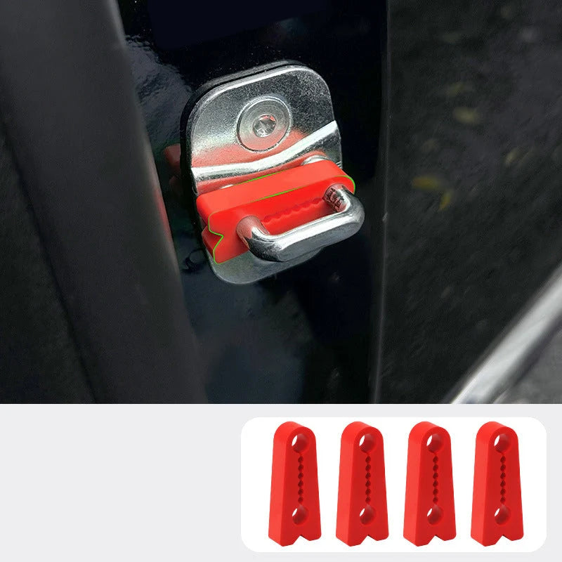 Car Door Lock Pads Silicone Noise-Reducing Tool-Free 4-Pack