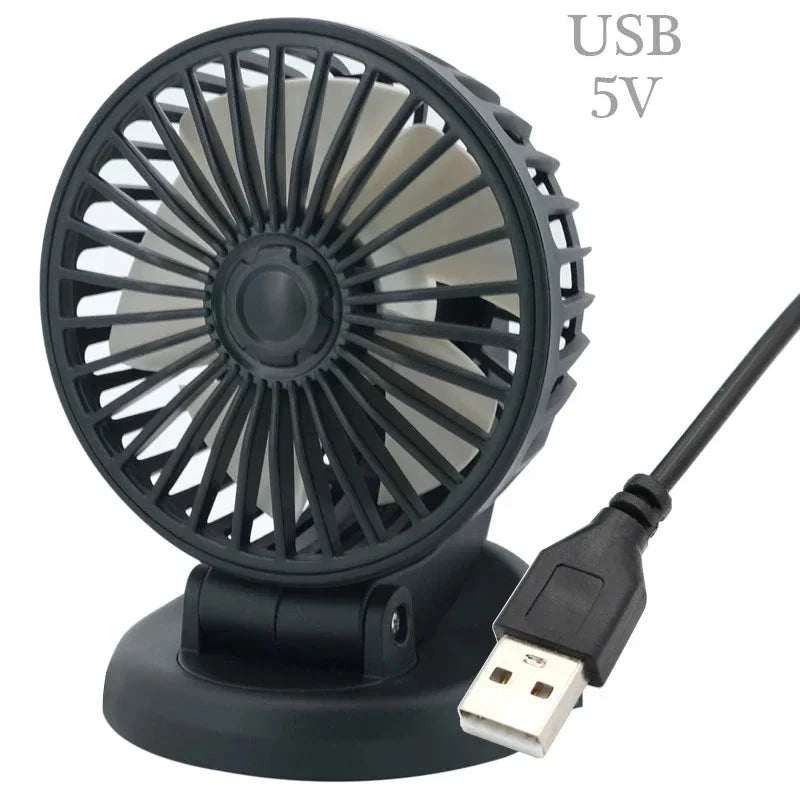 Car Fan 5V USB 12V 24V Rotating Head