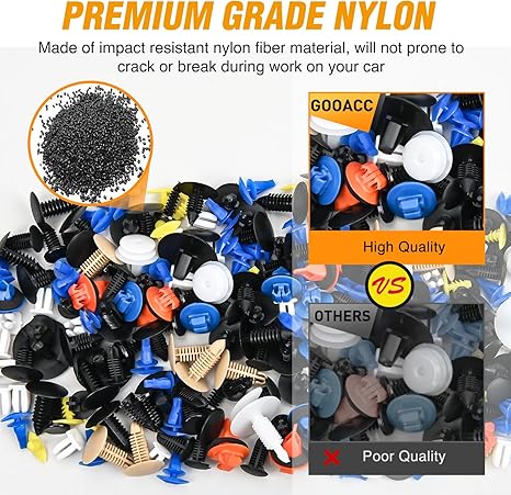 Car Fastener Clip Kit 680 Pieces Corrosion-Resistant PP Plastic