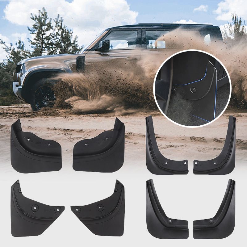 Car Fender Splash Guards TPE Clip-On No-Drill
