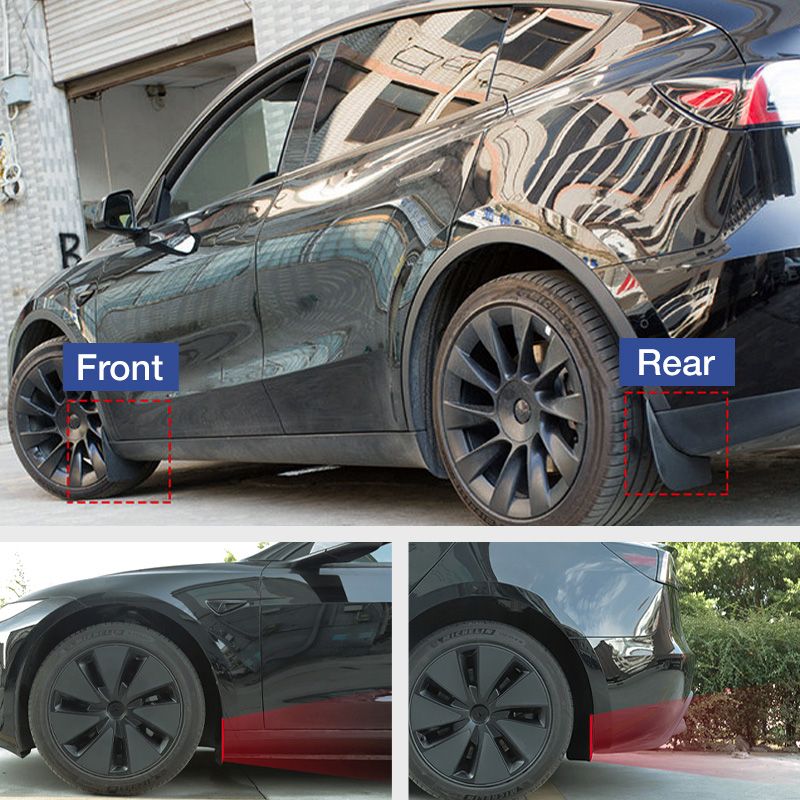 Car Fender Splash Guards TPE Clip-On No-Drill