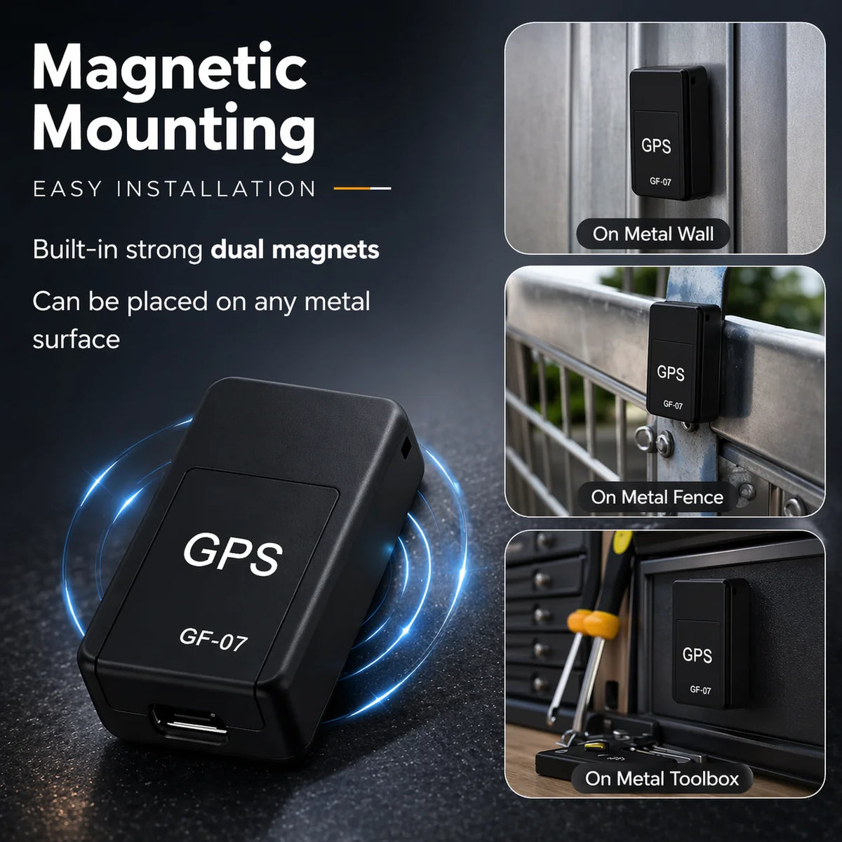Car GPS Tracker Real-Time GSM Magnetic Mount No Subscription