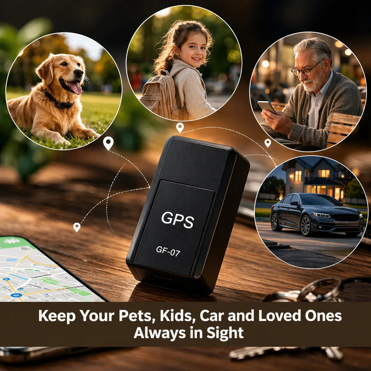 Car GPS Tracker Real-Time GSM Magnetic Mount No Subscription