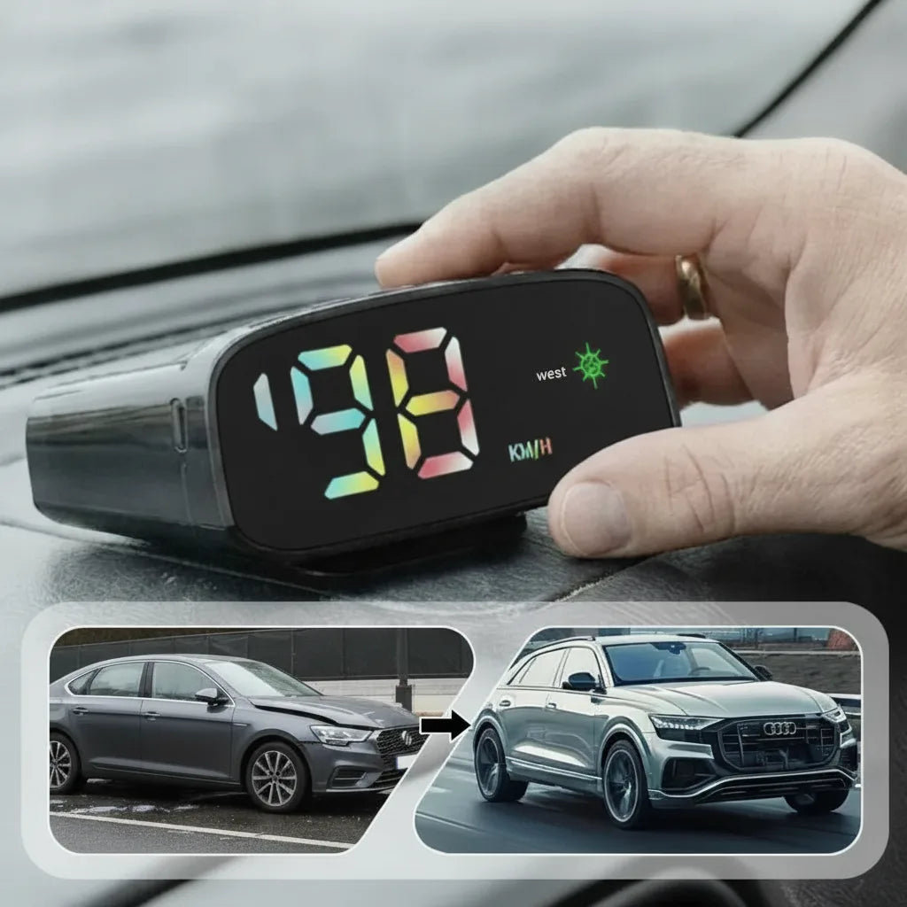 Car HUD Solar & USB-C GPS Speedometer