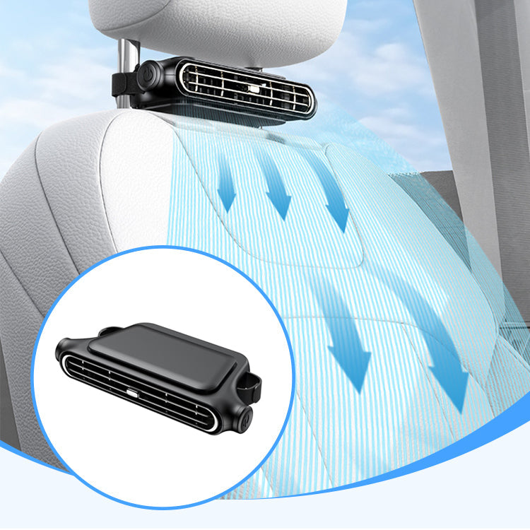 Car Headrest Fan Dual Turbine & Adjustable Nozzle