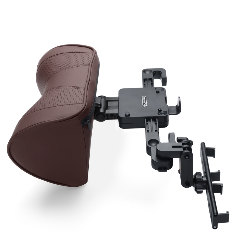 Car Headrest Pillow Adjustable U-Shaped Phone Holder & Hook