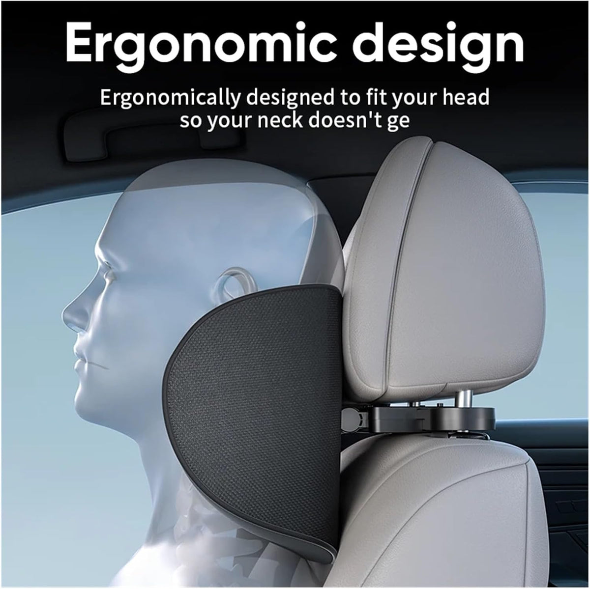 Car Headrest Pillow Adjustable U-Shaped Phone Holder & Hook