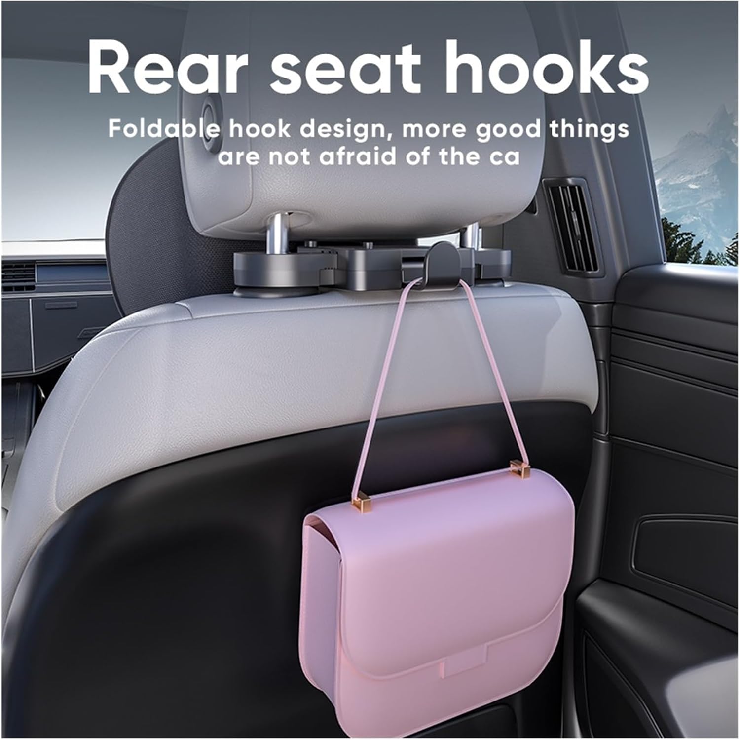Car Headrest Pillow Adjustable U-Shaped Phone Holder & Hook