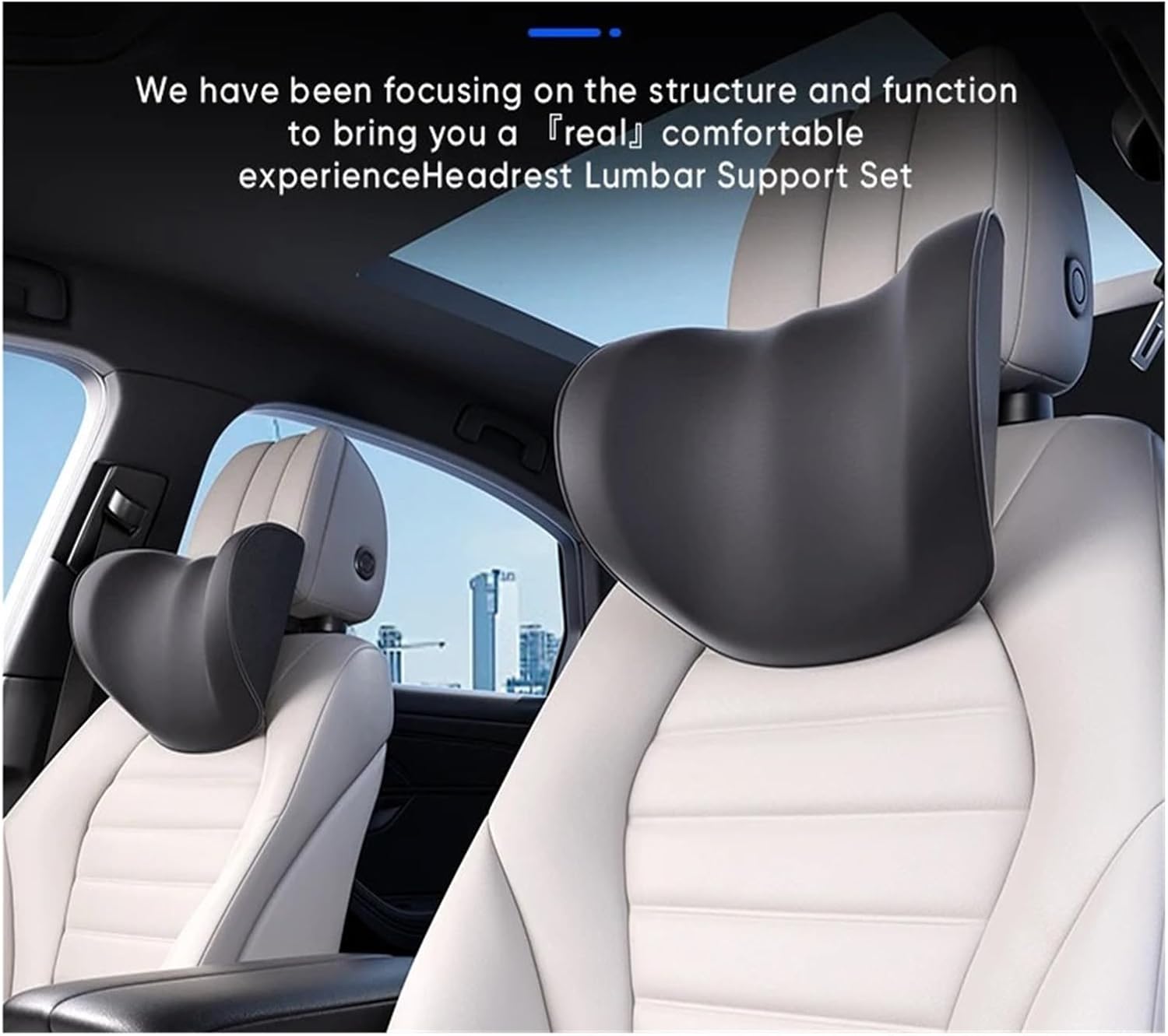 Car Headrest Pillow Adjustable U-Shaped Phone Holder & Hook