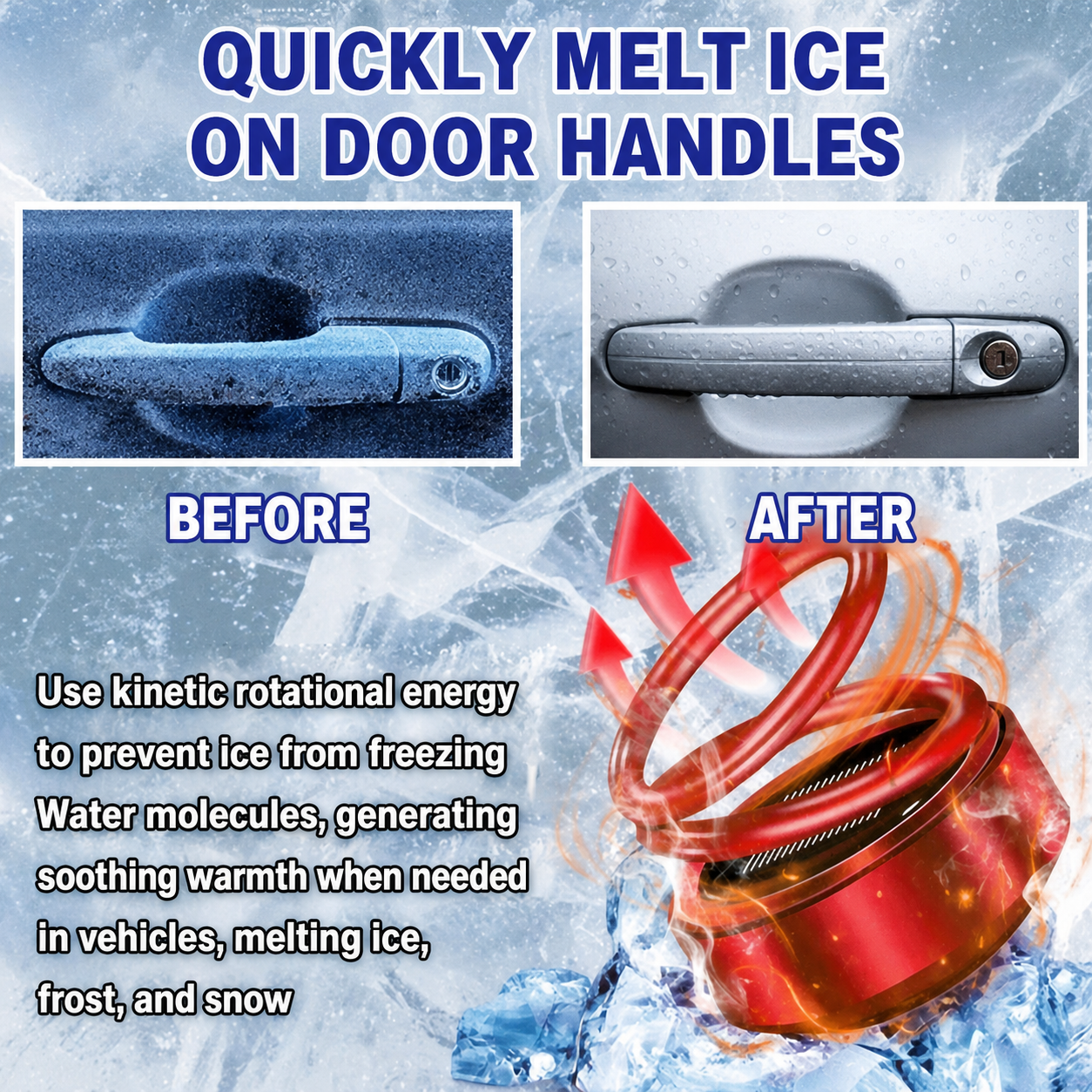Car Ice & Snow Heater Reusable Portable No-Install