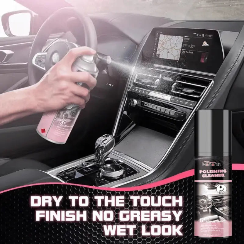 Car Interior Polish Spray Dry Streak-Free Multi-Surface