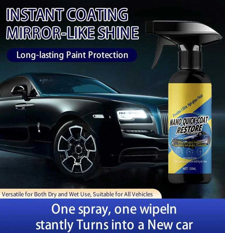 Car Nano Coating Spray 3-In-1 Cleans Polishes Protects