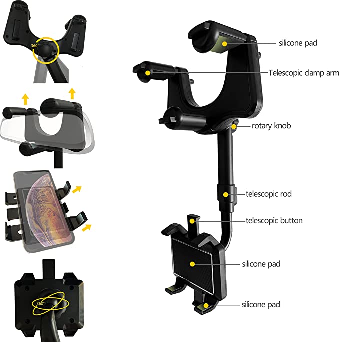 Car Phone Holder 360° Rotatable & Foldable