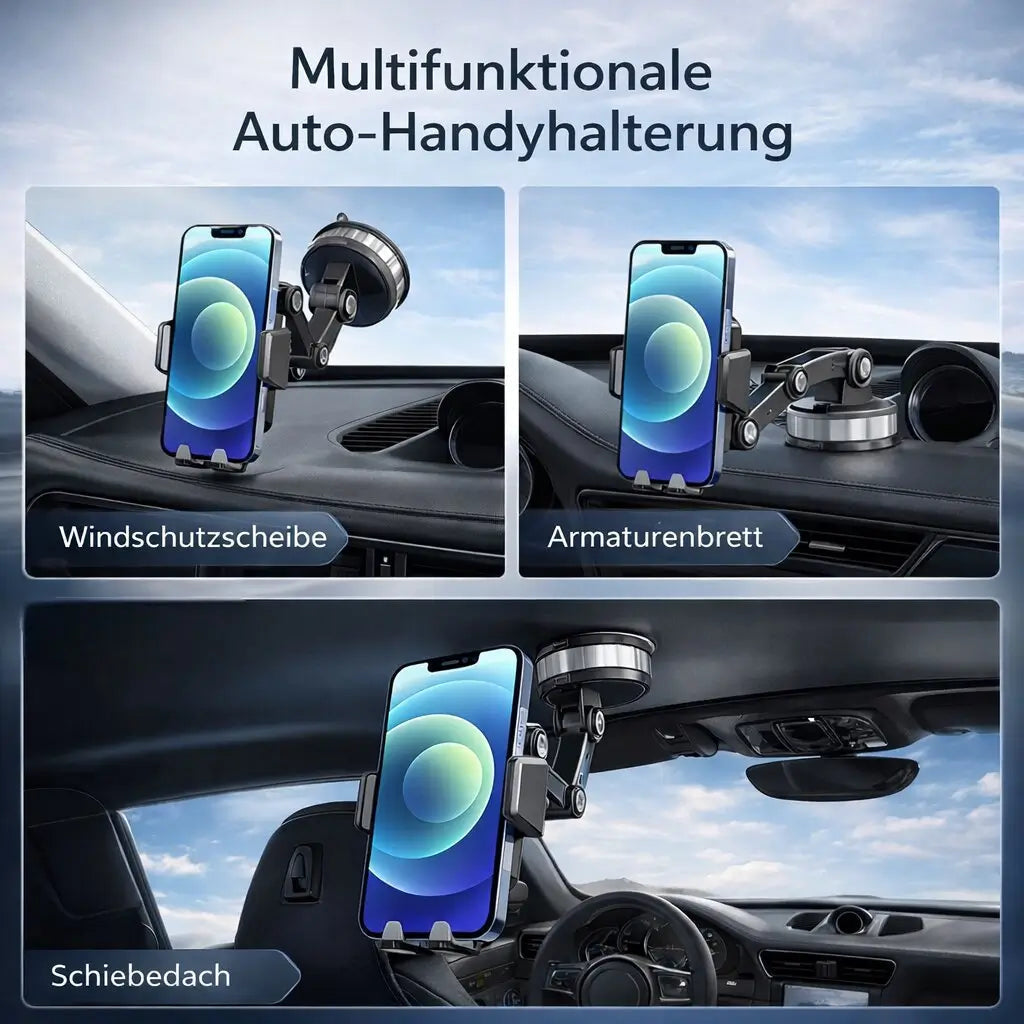 Car Phone Holder Suction Cup 360° Rotation One-Hand Operation