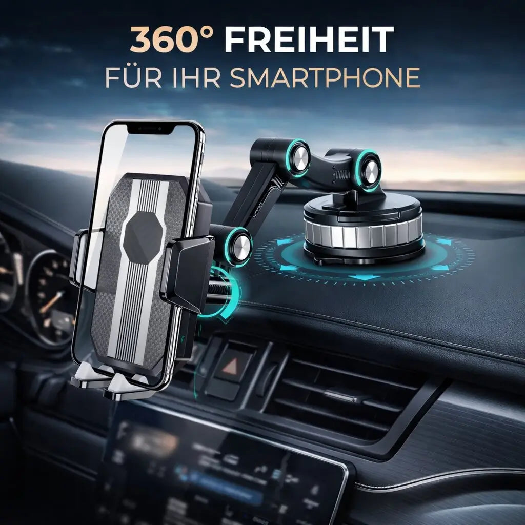 Car Phone Holder Suction Cup 360° Rotation One-Hand Operation