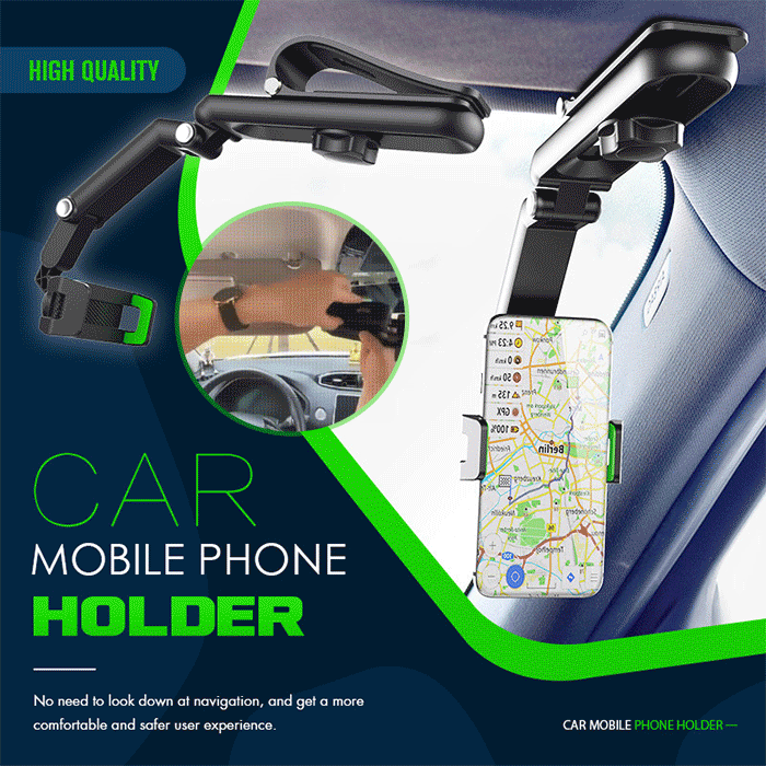Car Phone Mount 1080° Rotation Curved Base One-Handed Use