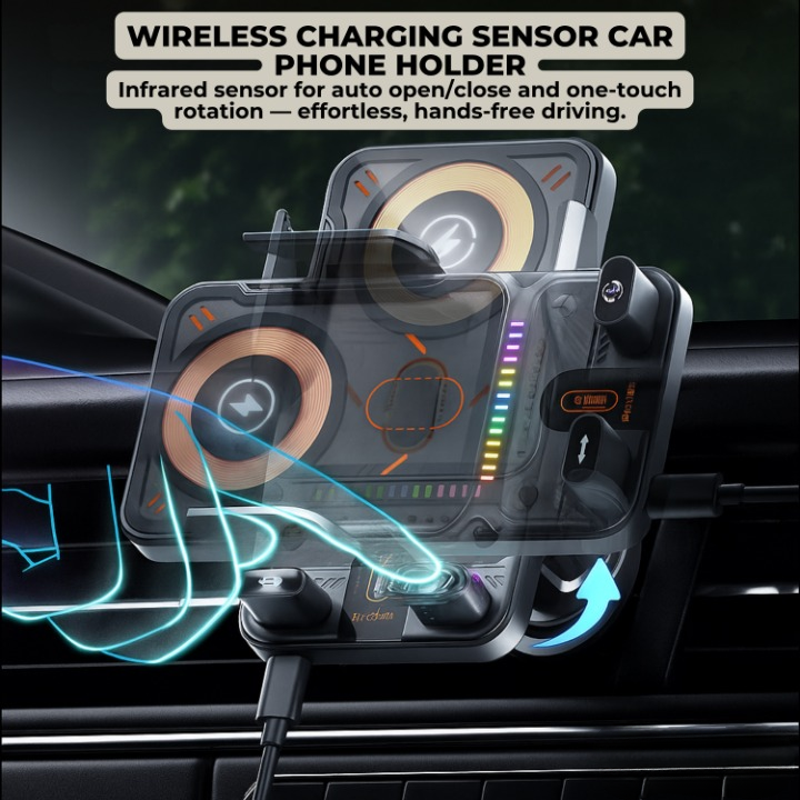 Car Phone Mount 15W Wireless Smart Sensor Vent