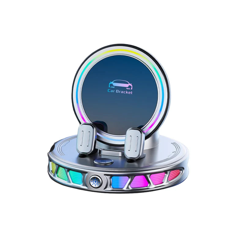 Car Phone Mount Automatic One-Hand Clamping RGB Lighting