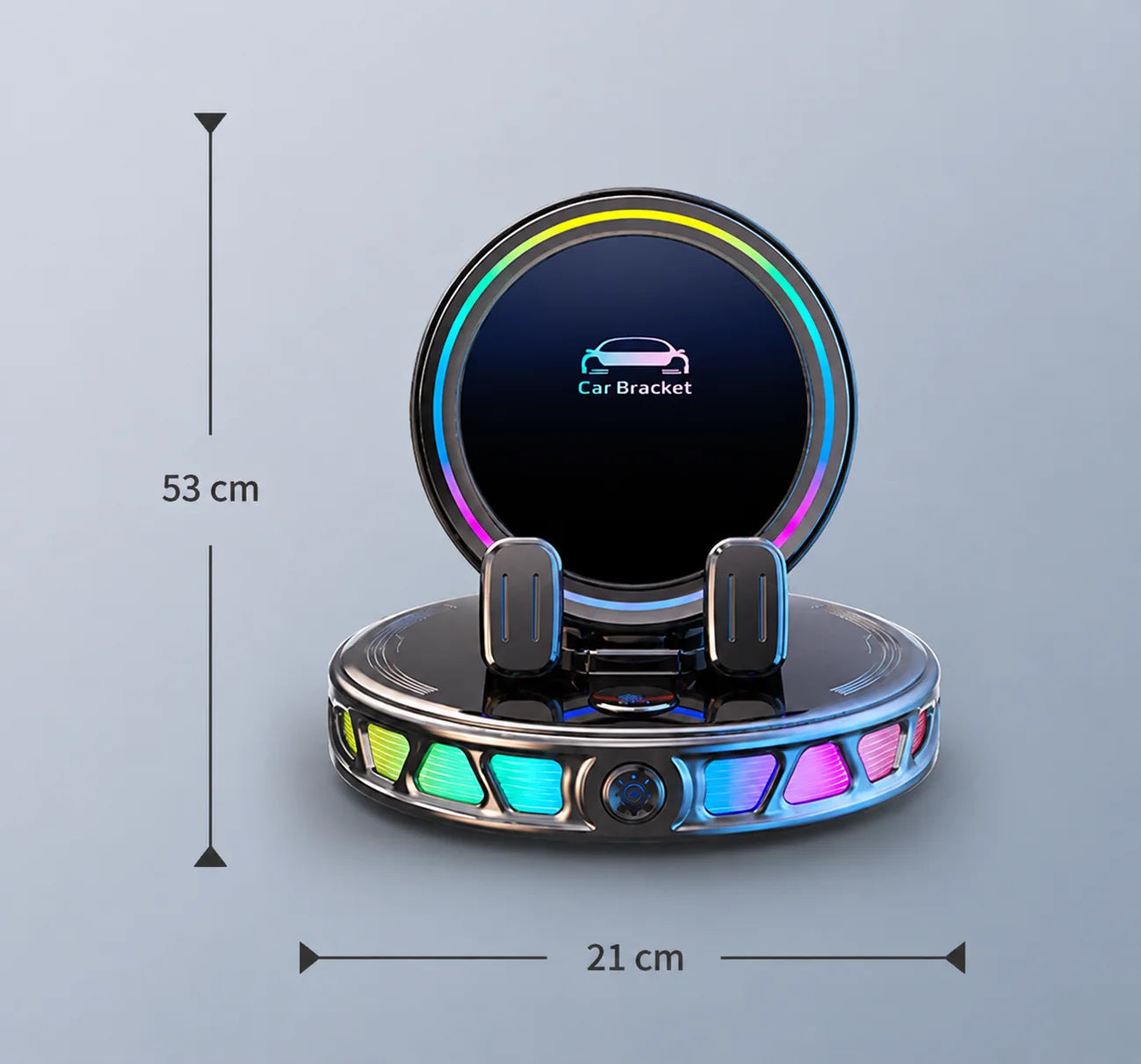 Car Phone Mount Automatic One-Hand Clamping RGB Lighting