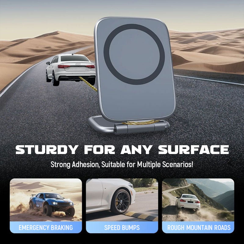 Car Phone Mount Magnetic Residue-Free Adhesive 360 Degree Rotation