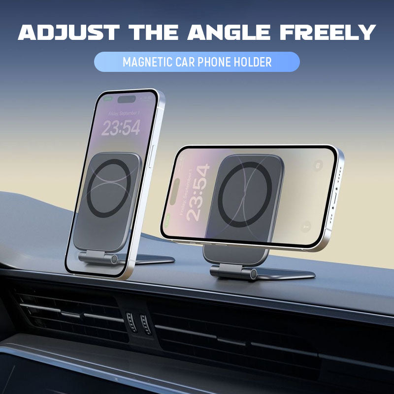Car Phone Mount Magnetic Residue-Free Adhesive 360 Degree Rotation