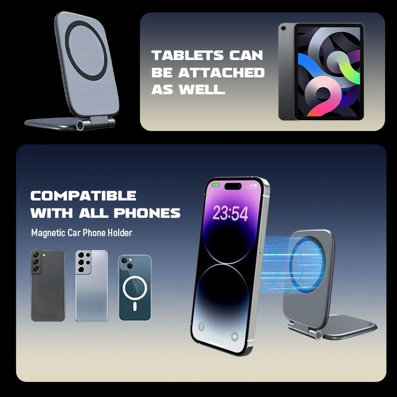 Car Phone Mount Magnetic Residue-Free Adhesive 360 Degree Rotation