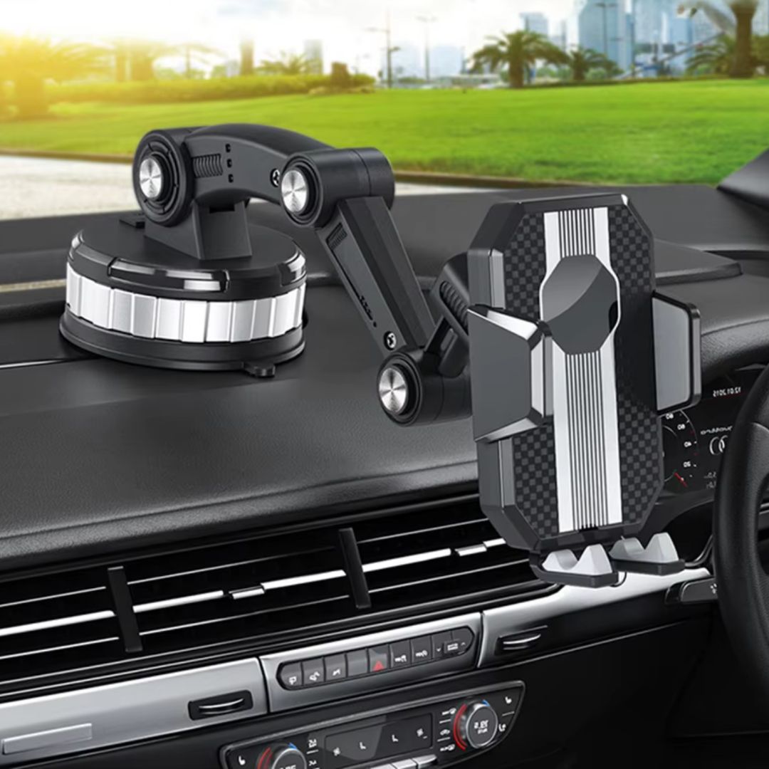 Car Phone Mount Strong Suction 360° Rotation One-Handed Release