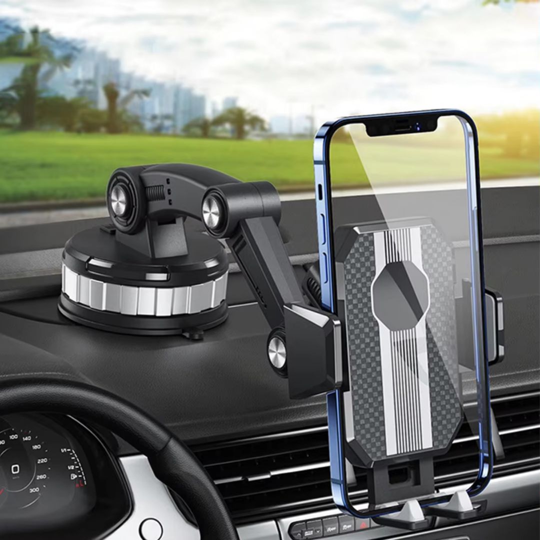 Car Phone Mount Strong Suction 360° Rotation One-Handed Release