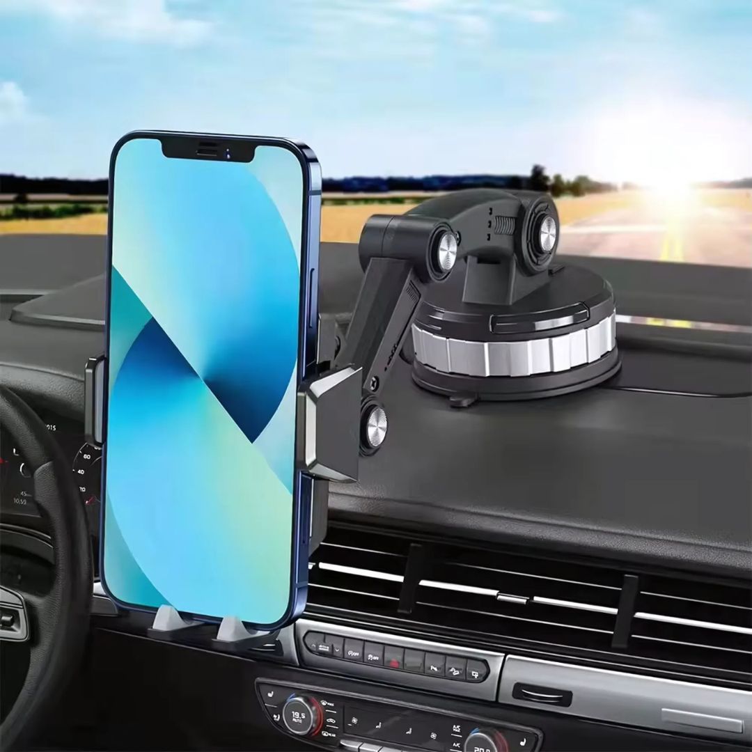 Car Phone Mount Strong Suction 360° Rotation One-Handed Release